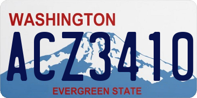 WA license plate ACZ3410