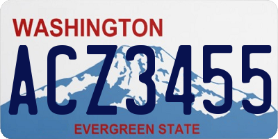 WA license plate ACZ3455