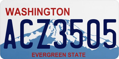 WA license plate ACZ3505