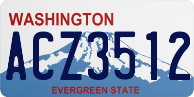 WA license plate ACZ3512