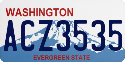 WA license plate ACZ3535