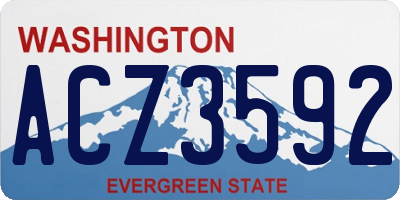 WA license plate ACZ3592