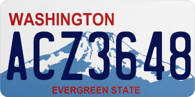 WA license plate ACZ3648