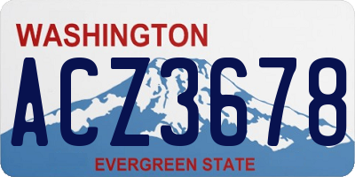 WA license plate ACZ3678