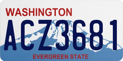 WA license plate ACZ3681