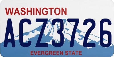 WA license plate ACZ3726