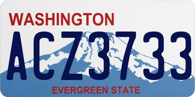 WA license plate ACZ3733