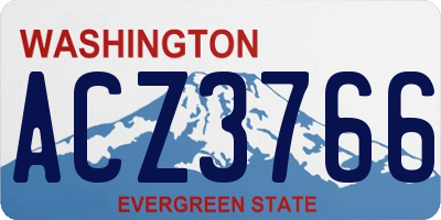 WA license plate ACZ3766