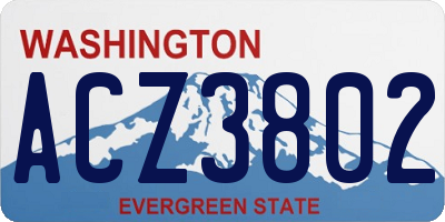 WA license plate ACZ3802