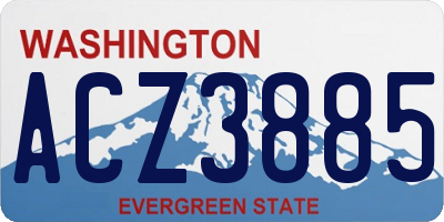 WA license plate ACZ3885