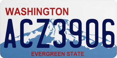 WA license plate ACZ3906