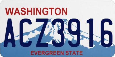 WA license plate ACZ3916
