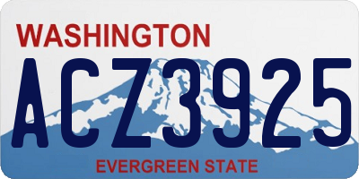 WA license plate ACZ3925