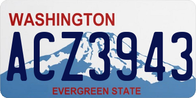 WA license plate ACZ3943