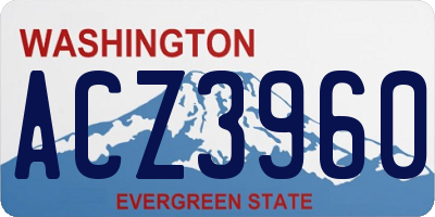 WA license plate ACZ3960