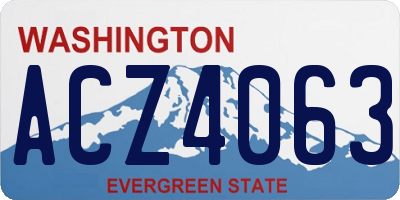 WA license plate ACZ4063