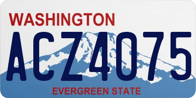 WA license plate ACZ4075