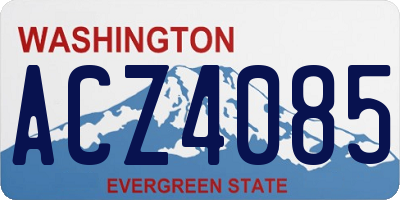 WA license plate ACZ4085