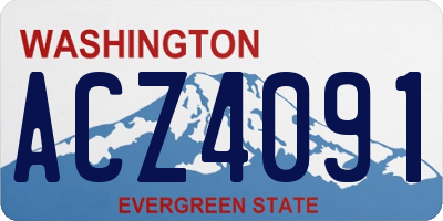 WA license plate ACZ4091