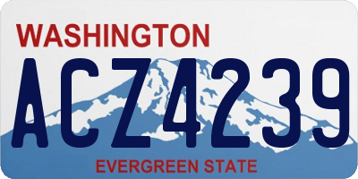 WA license plate ACZ4239