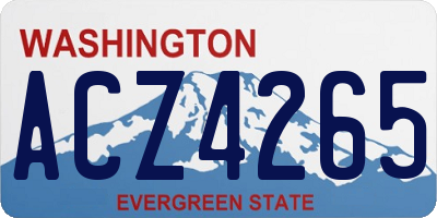 WA license plate ACZ4265