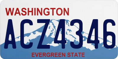 WA license plate ACZ4346