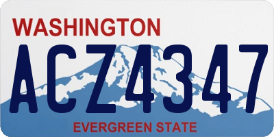 WA license plate ACZ4347