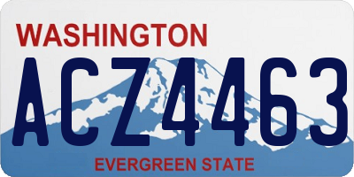 WA license plate ACZ4463