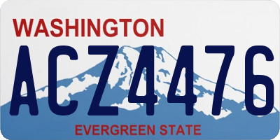 WA license plate ACZ4476