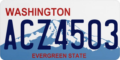 WA license plate ACZ4503
