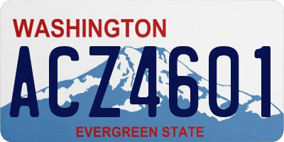 WA license plate ACZ4601