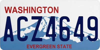 WA license plate ACZ4649