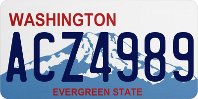 WA license plate ACZ4989