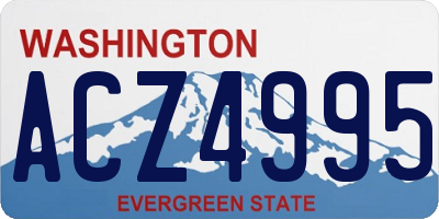 WA license plate ACZ4995