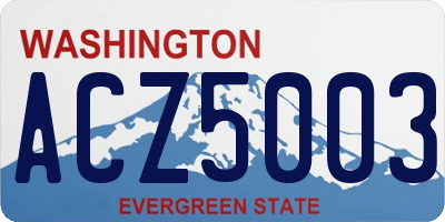 WA license plate ACZ5003