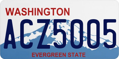 WA license plate ACZ5005