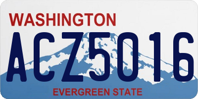 WA license plate ACZ5016
