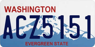 WA license plate ACZ5151