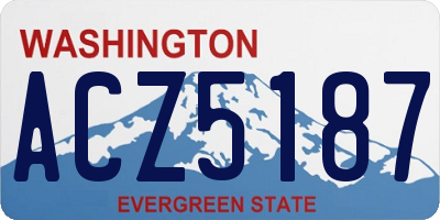 WA license plate ACZ5187