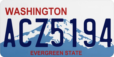 WA license plate ACZ5194
