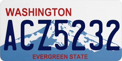 WA license plate ACZ5232