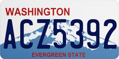 WA license plate ACZ5392
