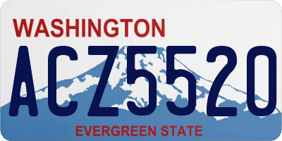 WA license plate ACZ5520