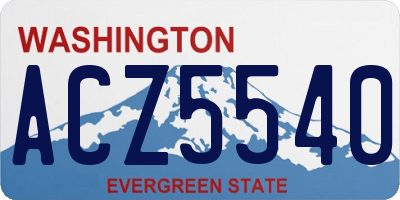 WA license plate ACZ5540