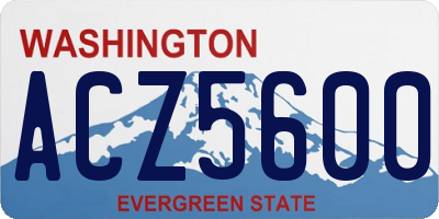 WA license plate ACZ5600