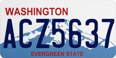 WA license plate ACZ5637