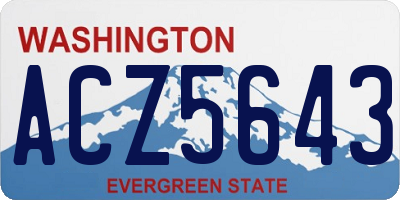 WA license plate ACZ5643