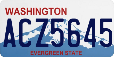 WA license plate ACZ5645