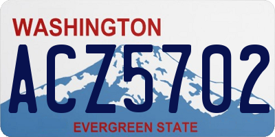 WA license plate ACZ5702