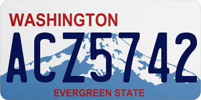 WA license plate ACZ5742